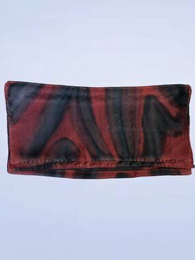 Jean Lafontaine Signed Hand Painted Silk Rectangle Scarf with Hand Rolled Hem